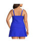 Фото #2 товара Plus Size Texture Square Neck Tankini Swimsuit Top