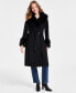 ფოტო #1 პროდუქტის Women's Faux-Fur-Trim Belted Wrap Coat