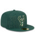 Шапка New Era голубая Milwaukee Bucks 2023 NBA Draft 59FIFTY для мужчин Зеленый, 7 1/4 - фото #4