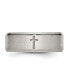 ფოტო #3 პროდუქტის Stainless Steel Brushed Polished Cross 8mm Edge Band Ring