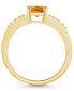 ფოტო #3 პროდუქტის Citrine and Diamond Ring (1 -1/5 ct.t.w and 1/8 ct.t.w) 14K Yellow Gold