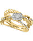 Фото #1 товара EFFY® Diamond Baguette & Round Open Crossover Ring (1/2 ct. t.w.) in 14k Gold