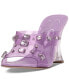 Фото #1 товара Ganisa Crystal Embellished Vinyl Wedge Sandals