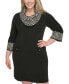 ფოტო #4 პროდუქტის Plus Size Contrast Cowlneck Sweater Dress