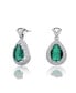 Фото #2 товара GV Sterling Silver White Gold Cubic Zirconia Pear Drop Earrings