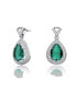 ფოტო #2 პროდუქტის GV Sterling Silver White Gold Cubic Zirconia Pear Drop Earrings