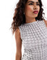 COLLUSION slash neck mini dress in textured gingham Синий, L - EU 44-46 - фото #2