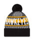 ფოტო #2 პროდუქტის Men's Black Iowa Hawkeyes Logo Striped Cuff Knit Hat with Pom