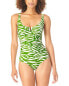 Фото #1 товара Anne Cole 293402 Women X Back Shirred One Piece Swimsuit Multi Size 10