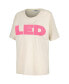 Women's White Led Zeppelin Block Letters Merch T-shirt