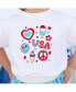 Little and Big Girls 4th Of July Doodle Short Sleeve T-Shirt