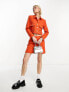 Фото #3 товара Only tweed button up jacket co-ord in orange