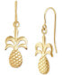 ფოტო #1 პროდუქტის Polished & Textured Pineapple Dangle Drop Earrings in 10k Gold