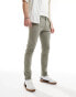 ASOS DESIGN skinny chino in washed dark khaki