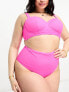 Фото #8 товара ASOS DESIGN Curve mix and match high waist bikini bottom in bright pink