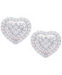 Cubic Zirconia Heart Earrings in Fine Rose Gold Plate or Fine Silver Plate