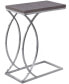 Фото #1 товара Chrome Metal Edgeside Accent Table in Grey