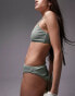 Фото #3 товара Topshop mix and match rib scoop cami bikini top in khaki