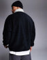 Фото #4 товара ASOS DESIGN oversized fleece sweatshirt with half zip and pocket in black