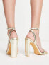 Glamorous Wide Fit strappy heel sandals in gold