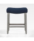 Фото #1 товара 24" Upholstered Saddle Seat Faux Leather Counter Stool