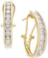 ფოტო #1 პროდუქტის Diamond J Hoop Earrings (1 ct. t.w.) in 10k White or Yellow Gold
