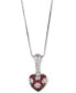 Фото #1 товара Le Vian passion Ruby (1/5 ct. t.w.) & Vanilla Diamond (1/10 ct. t.w.) Heart 18" Pendant Necklace in 14k White Gold