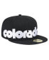 Фото #1 товара Men's Black Colorado Rockies Checkered Undervisor 59FIFTY Fitted Hat