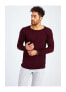 Men's Slim Fit CrewNeck Long T-Shirt | Classic Stylish Longsleeve Round Neck Tee | Bordeaux | S-Size