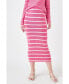 ფოტო #1 პროდუქტის Women's Stripe Knit Midi Skirt