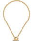 Фото #1 товара Lucky Brand gold-Tone Small Carved Stone 16" Collar Necklace
