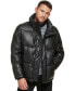 Фото #5 товара Men's Faux Leather Classic Puffer Jacket