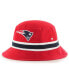 Men's Red New England Patriots Striped Bucket Hat