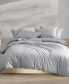 Фото #1 товара Washed Percale Cotton Solid 3 Piece Duvet Cover Set, King