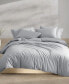 Washed Percale Cotton Solid 3 Piece Duvet Cover Set, King