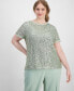 Фото #1 товара Plus Size Sequin-Embellished Short-Sleeve Top