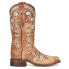 Corral Boots Distressed Glow In The Dark Floral Embroidery Square Toe Cowboy Wo 6.5 - фото #1