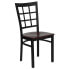 Фото #4 товара Hercules Series Black Window Back Metal Restaurant Chair - Mahogany Wood Seat