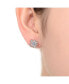 Фото #2 товара GV Sterling Silver White Gold Balls with Clear Round Cubic Zirconia Stud Earrings