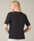 ფოტო #3 პროდუქტის Women's Crewneck Elbow-Length-Sleeve Blouse