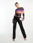 AFRM kaylee long sleeve mesh top with floral and zebra print M - фото #8