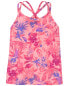 Фото #3 товара Футболка с рисунком для девочек Carterʻs Kid Floral Print Criss-Cross Tank