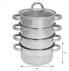 Фото #3 товара Mantowarka KB-7140 Steam Cooker 20 cm Set Induction Cooking Pot Steamer Glass Deck 5 Elements