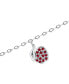 Lab-Created Ruby Apple Cluster Ankle Bracelet in Sterling Silver, Created for Macy's