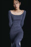 Фото #1 товара Square-neck Rib-knit Dress