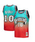 Фото #5 товара Men's Mike Bibby Red, Teal Vancouver Grizzlies 1998/99 Hardwood Classics Fadeaway Swingman Player Jersey