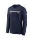 Фото #3 товара Men's Navy Denver Broncos Infograph Lock Up Performance Long Sleeve T-shirt