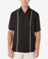 Фото #1 товара Men's Pick Stitch Panel Short Sleeve Button-Down Shirt