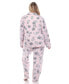 Plus Size Long Sleeve Floral Pajama Set, 2-Piece