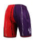 Фото #2 товара Men's Purple, Red Toronto Raptors Hardwood Classics 1998 Split Swingman Shorts